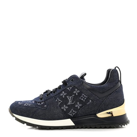 Authentic LOUIS VUITTON DENIM MONOGRAM RUN AWAY SNEAKERS - Picture 1 of 6